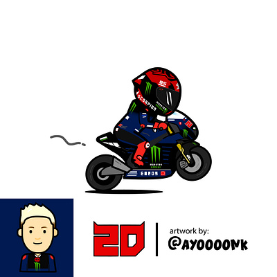 Mini GP Mandalika - Quartararo20 branding cartoon design flat art graphic design illustration logo motogp sport ui