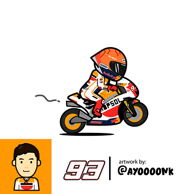 Mini GP Mandalika - Marquez93 branding cartoon design flat art graphic design illustration logo motogp sport ui