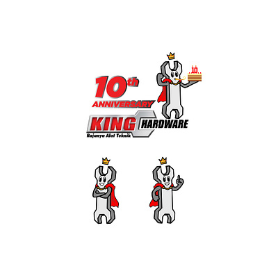 Mascot King Hardware branding cartoon design flat art graphic design hardware illustration logo mascot ux vector