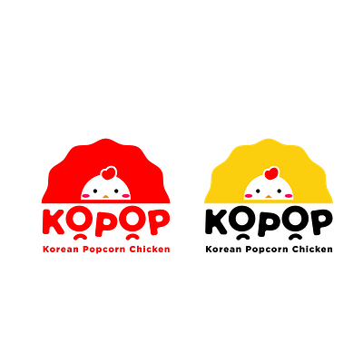 Korean Food Popcord Chicken Logo Concept 1 branding cartoon design flat art graphic design illustration logo ui ux vector