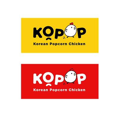 Korean Food Popcord Chicken Logo Concept 2 branding cartoon design flat art graphic design illustration logo ui ux vector