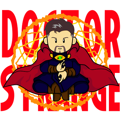 Marvel Dr Strange Mini Cartoon Illustration branding cartoon design flat art graphic design illustration logo ui ux vector