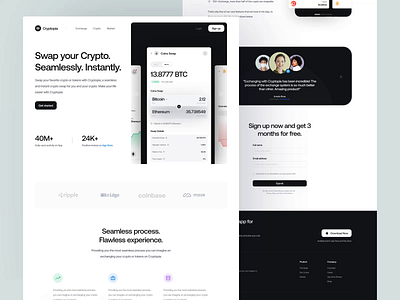 Cryptopia Website · Crypto Swap Animation animation bitcoin clean coin crypto crypto exchange crypto swap cryptocurrency design exchange graphic design landing page minimal minimalis motion graphics swap tokens ui wallet website
