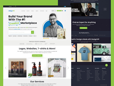 Redesign of Designhill home page branding designer graphic design landing page svg ui ui design ux vector web page website