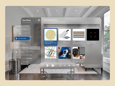 Eye Check VR Home screen - Active state ui uiux vr