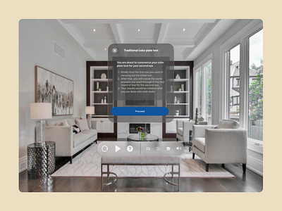 Eye check VR instruction modal screen health tech ui uiux user interface virtual reality vr