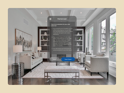 Eye check VR Result page health tech ui uiux user interface virtual reality vr