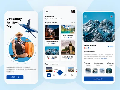 Travel mobile app adventure agency app bali booking card flight flutter journey mobile mobile app touris tourism travel travel app traveler traveling trip vacatiob