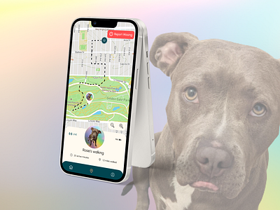 Daily UI Day 20 - Location Tracker app dailyui dailyuiday20 day20 design location locationtracker pet pettracker pitbull puppy smartcollar tracker ui