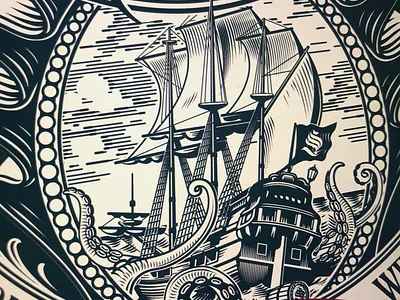 LV wip illustration label rum schmetzer ship vector voyage