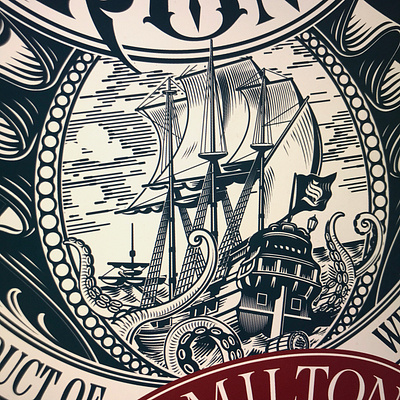 LV wip illustration label rum schmetzer ship vector voyage