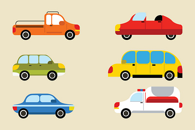 Cute vehicles digital clipart. animation art branding car cardesign cartoon clipart graphic design logo motion graphics website