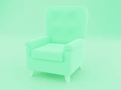 Armchair 3d armchair blender green illustration