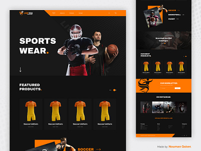 Dark Home Page Design | Web Design | UI app color dark ui design icon inspiration landing page sports sportswear typography ui uidesign ux ux design vector web