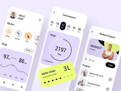 Fitness app app app design application design fitness sport ui ux web
