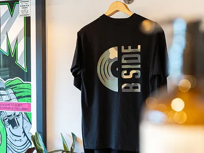 B Side T-Shirt #1 brand branding clothing hairdressers icon logo records shop vinyl