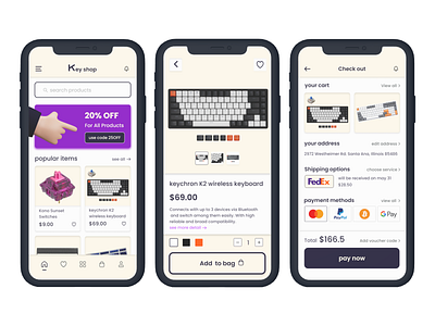KeyShop E-Commerce Mobile App Design V1 animation design ecommerce figma intuitive design shopping app smartanimate uidesign uiux user journey uxdesign