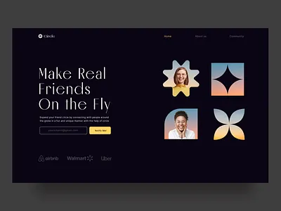 Circle branding circle connect connectfriends design friendrequest friends graphicdesign illustration landing page social socialize ui ux