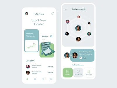 Career Development Mobile App app clean design flat illustration mobile ui ux