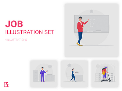 Job illustration set 2d adobe illustator blendtool clean creative daily design design insporation dribbble dribbble best shot flat illustration free illustration set graphic design illustration job illustration lifestyle lifestyle illustration typographic vector vector illustration