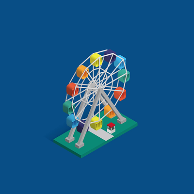 Ferris Wheel 2d 3d after effects animation b3d blender character motion graphics