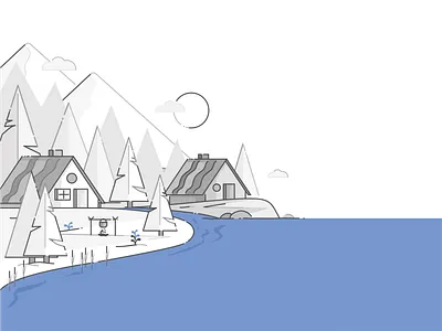 Forest branding cabin camping design fire forest graphic design house icon icon set illustration island lake nature outdoor river skyline tree vector