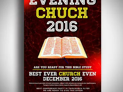 Church Evening Night Free Psd Flyer Template business flyer cards design editable file event flyer flyers graphic design illustration logo print template
