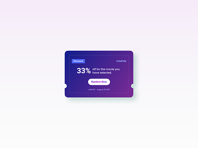 Daily UI Challenge #61 Redeem Coupon branding dailyui dailyuichallenge design flat typography ui