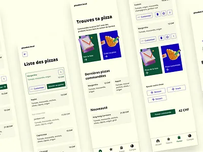 Pizza app concept UI app flat illustration minimal ui ux
