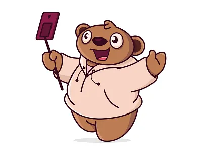 Cute cartoon bear.Sticker