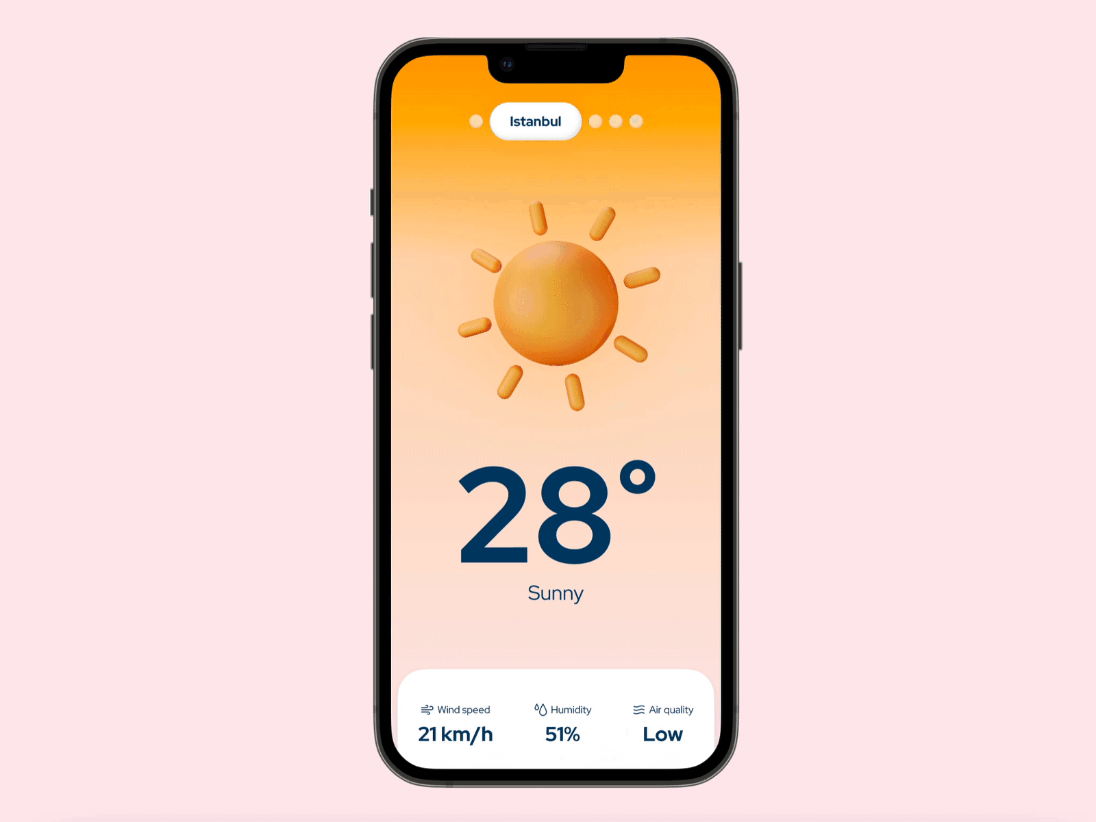 Weather app UI animation // Daily UI animation app application dailyui dailyuichallenge design figma forecast interface interface animation modern sun ui ui animation ui design weather