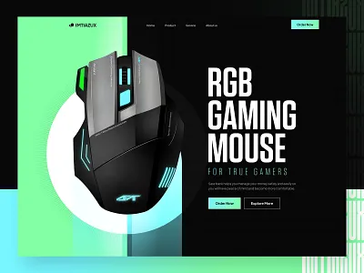 Mouse Landing Page - Hero device electronic esports gadget gaming mouse header hero hero image home page landing page landingpage logitech mouse navigation user interface ux design web web design webdesign website