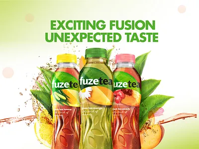 Fuze Tea Advertisement Banner advertisement banner beverage branding design figma freelancer graphic design ui design uiux