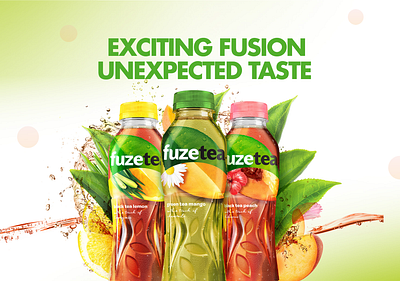 Fuze Tea Advertisement Banner advertisement banner beverage branding design figma freelancer graphic design ui design uiux
