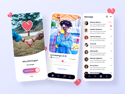 Dating app UI | | User Interaction Design | Metafic dating app ui minimal motion graphics ui uiux user interaction design web app