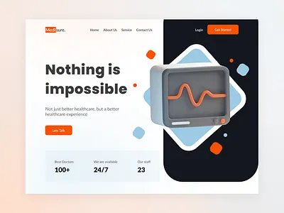 Medisure | Landing page for a Healthcare website landing page design medicine app ui medicine web ui minimal ui ui design uiux ux design web page