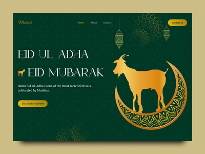 Eid ul-Adha Mubarak Website Header Exploration branding card celebration clean design eid event festivals happy header holiday homepage invitation minimal muslim days ui user interface web webdesign website