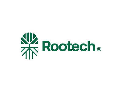 Rootech® brand branding design energy finance green icon leaf logo mark modern nature root solutions tech tree