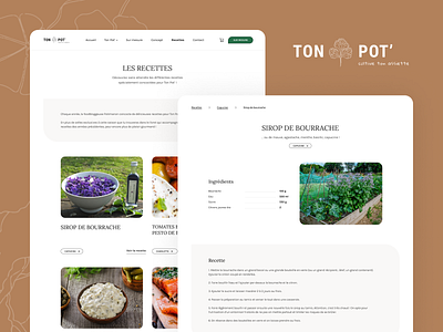 TON POT' - Website Design belgium brown design gardening green minimalist odoo organic patch ui ux vegetables web website