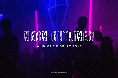 Neon Outlined Display Font branding clean colorful creative design font graphic design illustration illustration design logo modern neon font ui