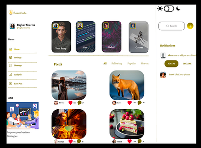 Social Media Frontend design graphic design ui