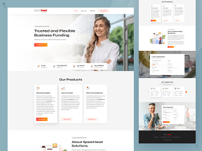 SpearHead Solutions - Business Funding Landing Page branding business business funding clean creative financial funding investment landing page loan agency modern money trending ui design uiux