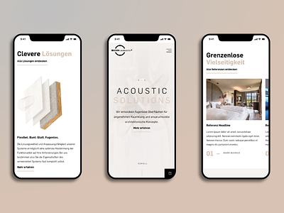 Conversion optimized website for BASWA Acoustic acoustics architecture b2b b2c beige beige design branding cms interior design minimalistic natural colors ui user experience user interface design ux web design web development web engineering wordpress