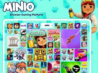Minio | Browser Gaming Platform | Concept UI UX Design branding creative ui design gaming website illustration mini game website ui ui design ux ux design web design website design