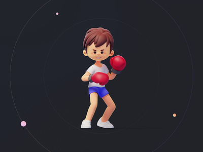 3D Illustration Sports Pack - Boxing 3d animation blender boxing c4d character character design cute fight fitness game gloves icon illustration minimal motion graphics sport ui workout