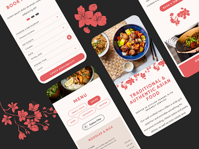 Asian Restaurant Mobile Designs asian design floral flowers limely mobile responsive restaurant web design website