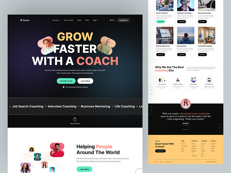 Coach Finder Website: Landing Page by Mansurul Haque for UIHUT - UI UX  Design Agency on Dribbble