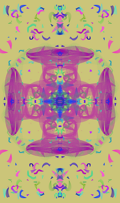 Symmetrical Drawing bold colorful digital drawing