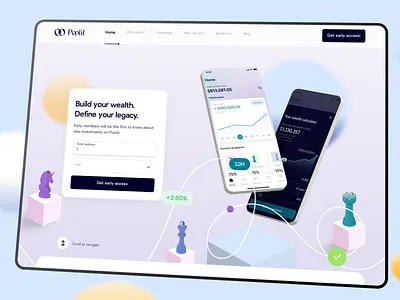 Poolit Landing Page - Animation 3d animation bank design finance fintech fund investment money motion motion graphics ui ux web