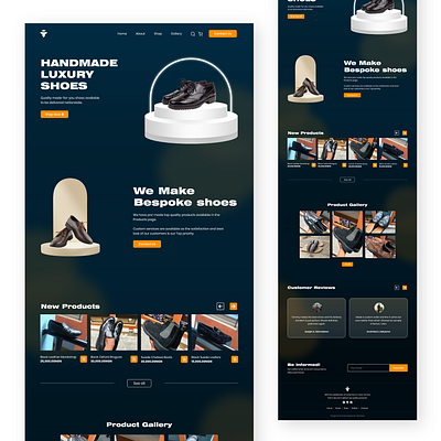 Webpage UI for a shoe making brand, TommyFeet ™ branding graphic design ui ux